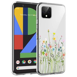 Unov Pixel 4 XL Case Clear with Design Soft TPU Shock Absorption Slim Embossed Floral Pattern Protective Back Cover for Pixel 4 XL 6.3 inch (Flower Bouquet)