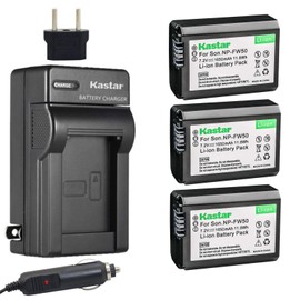 Kastar Battery(3-Pack) and Charger for Sony NP-FW50, BC-VW1, BC-TRW and Alpha 7, a7, a7R, a3000, a5000, a6000, NEX-3, NEX-5, NEX-6, NEX-7, NEX-C3, NEX-F3, SLT-A33, SLT-A35, SLT-A37, SLT-A55V, DSC-RX10