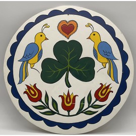 Licpact Pennsylvania Dutch Hex Barn Sign Irish Shamrock Metal Sign,12'' Diameter