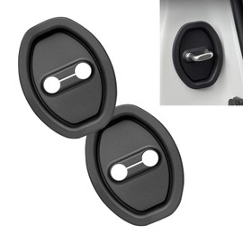 Car Door Strike Protector, Silicone Shock Absorber Pads, Car Door Lock Cover, Universal for Most Cars (Black)