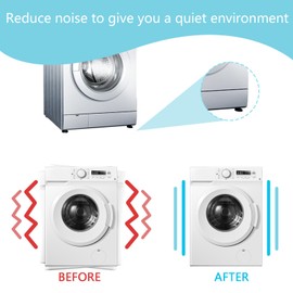 4 Pcs Anti Vibration Pads for Washing Machine,Washing Machine Anti Vibration Pads, Black Square Rubber Washing Machine Vibration Pads for Dry Cleaning Machines and Washing Machines