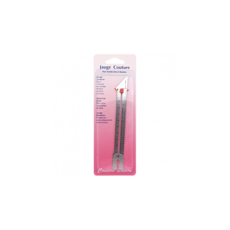 Hemline H258 | Sewing Gauge Sewing Tool | Includes Button