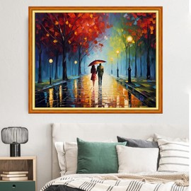 Dimxvean Stamped Cross Stitch Kits,Cross Stitch Kits for Adults Beginners,Embroidery Kits Full Range of Cross Stitch Stamped Kits Needlepoint Kits Cross Stitch Patterns-Lovers Walk 16x20 inch