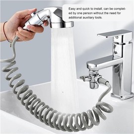 Shower Hose, Telescopic Shower Hose, Bidet Spring Hose, for Sprayer Gun Bathroom (2 m)