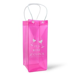 Wine Chiller (Pink), Portable Ice Wine Bag with Handles, Collapsible, Cools Wine Champagne Beers Ice Drinks in Minutes Anywhere You Go, Wine Gift Bag