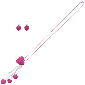 Zac's Alter Ego Chain Drop Multi Heart Necklace & Earring Set