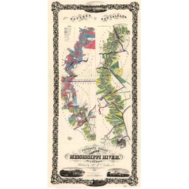 Mississippi River - Natchez to New Orleans 1858 - Old Wall Map with Landowner Names - USA Regional Reprint