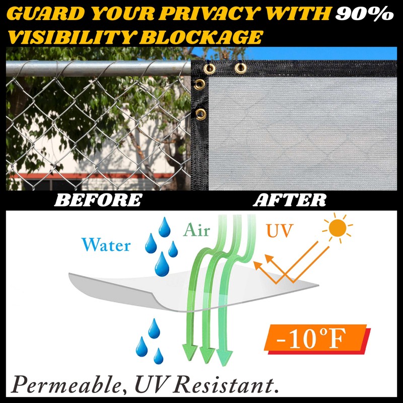 Royal Shade 8' x 50' Grey Fence Privacy Screen Cover
