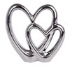21cm Elegant Silver Love Heart Ornament | Double Heart Sculpture