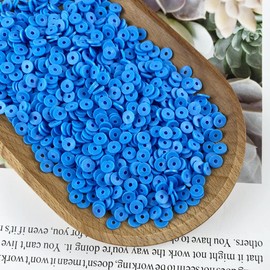 Xinhongo 2000pcs Blue Clay Beads Heishi Beads Polymer Clay Flat Beads for Jewelry Making Earring Bracelets Necklace