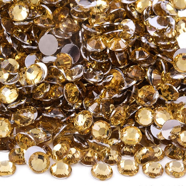 Sukiiy 3000PCS 5mm Resin Flatback Rhinestones for Crafts, Crystal Yellow
