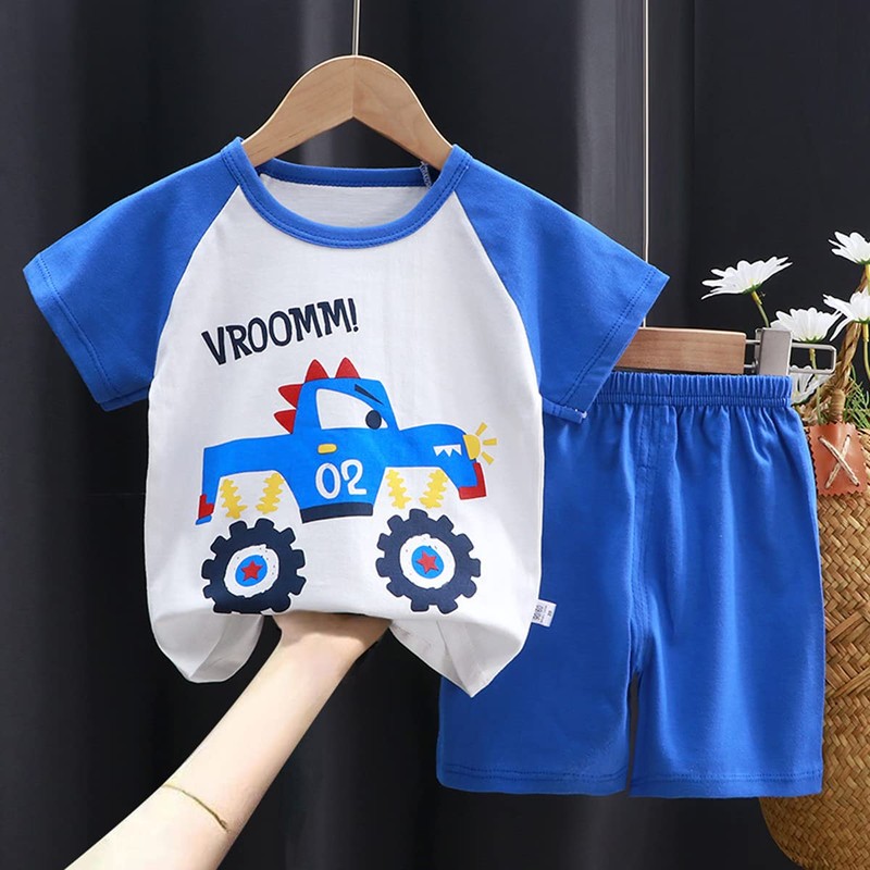 SUPFANS Camisetas y pantalones cortos de dinosaurio para bebés y