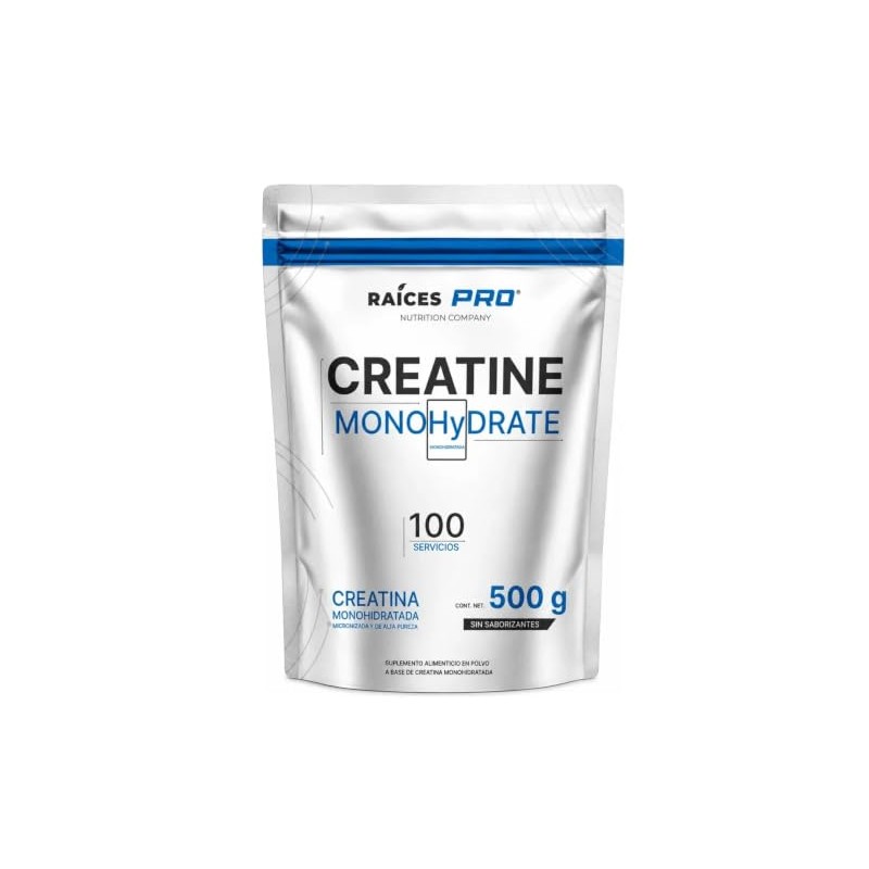 Creatina Monohidratada 500gr Raíces Pro 100 Servicios