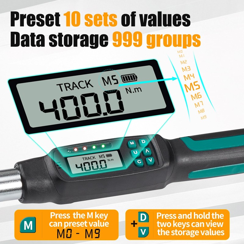 XLIT Heavy-Duty 1/2-Inch Drive Digital Torque Wrench, 15-295 ft-lb (20-400