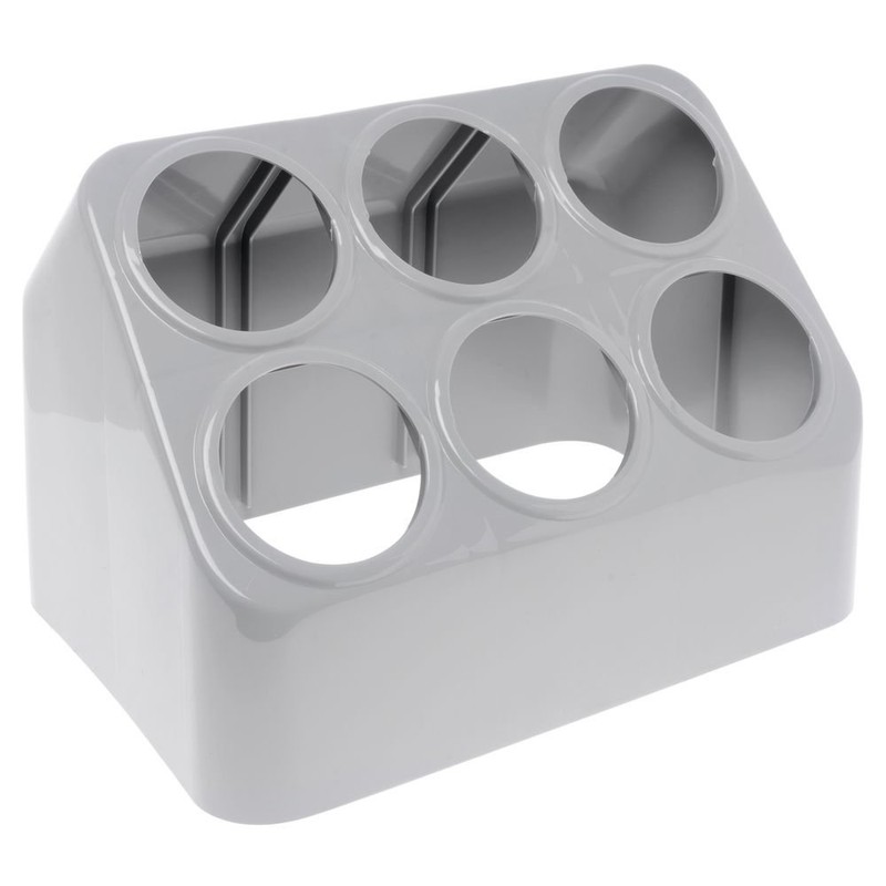 Vollrath Gray Silv-A-Tainer 6-Hole Plastic Silverware Container