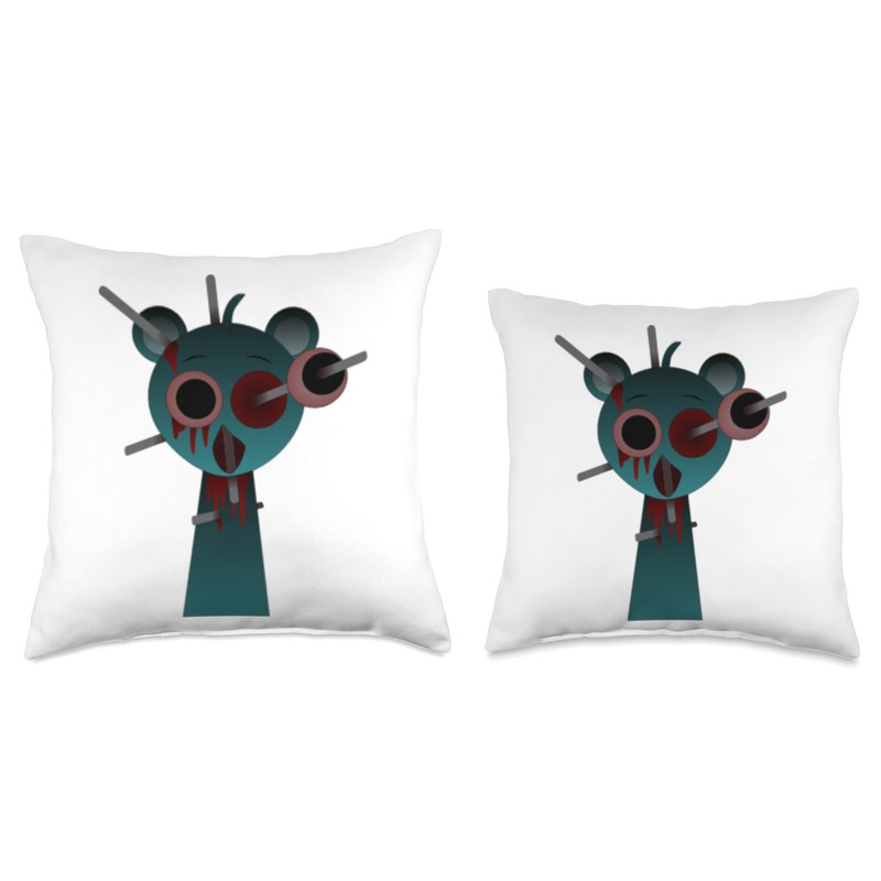 Scary SkyBlue from Sprunki! Throw Pillow