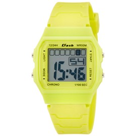 Arias ADWW18087-05 Kids Watch, Digital, Waterproof, Multi-functional, Urethane Strap, Yellow, yellow, Kids Watch Stopwatch, Digital, Simple