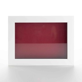 18x22 Shadow Box White Solid Pine Wood Display Frame with Red Acid-Free Backing UV Acrylic & Hanging Hardware with 0.75" Usable Depth and 0.75" Frame Moulding Width