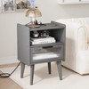 MMEOLUOOK Nightstand with Charging Station, Bedside Tables Grey End Table