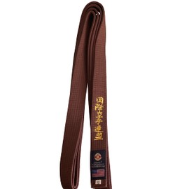 Victorbudo USA Kyokushin Embroidered Belts Red Blue Yellow Green Brown Sizes 220/280/320/360 CM (Brown, 360)