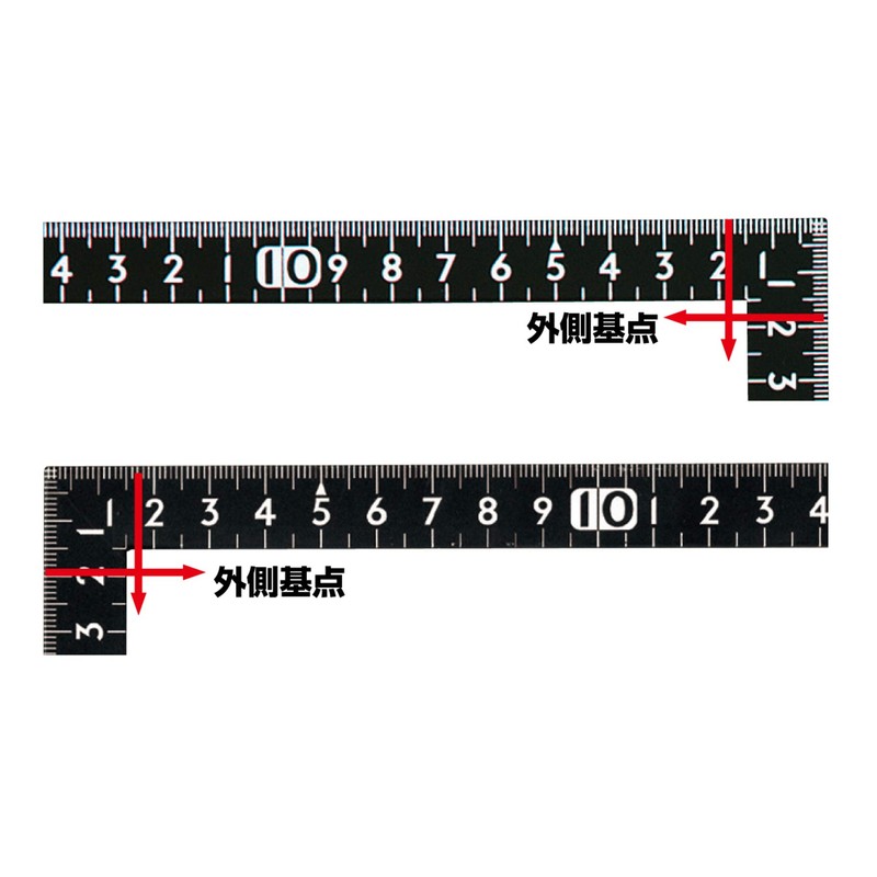 Shinwa Rules White Sunday Carpenter's Square 11.8 x 5.9 inches