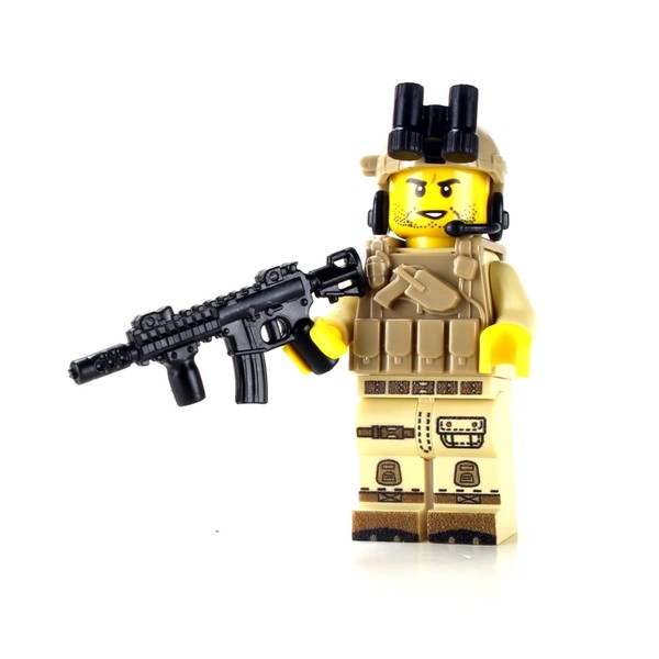 Battle Brick Tan Army Soldier Minifigure Value Custom Minifigure