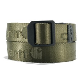 Carhartt Men's Standard Casual Rugged Belts, Available in Multiple Styles, Colors & Sizes, Nylon Webbing Ladder Lock (Army Green), X-Large
