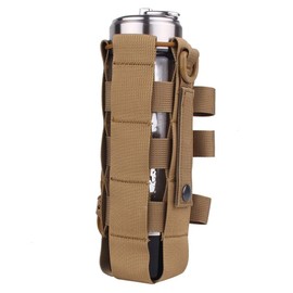 DONGKER Molle Bottle Holder, Tactical Military Water Bottle Bag, 0.5-2.5 L, Durable Bottle Holder, Bottle Carrier for Camping, Hiking, Cycling (Brown)
