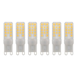 6PCS G9 LED Light Bulb Dimmable 5W 450LM 28 Beads Household Aluminum G9 Base Bulb for Lamp Replacement 100‑