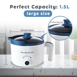 Ksedcon Candle Melting Pot, Electric Wax Melter for Candle Making with Pouring Spout, Non-Stick Small Candle Making Pouring Pot