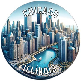 Chicago Illinois Mementos Souvenir Die Cut Decorative Flat Magnet 2-Inch