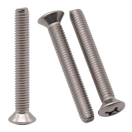 #10-24 x 1-1/2 (50 pcs) Phillips Oval Head Machine Screws, 304 Stainless Steel 18-8, Decorative Domed Head Screws, Countersunk Hole Screws