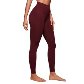 CRZ YOGA Butterluxe High Waisted Lounge Leggings 28'' - Workout Yoga Pants for Women Buttery Soft Red Merlot X-Small