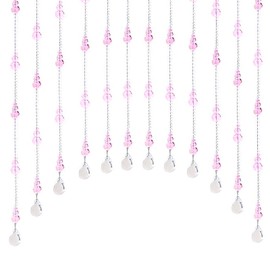 Chinflly Crystal Curtain Bead,20 Strings Arched Curtain Door String Curtain Crystal Partition Curtain Beaded Curtains for Living Room Bedroom Door Parts Home Decoration,Pink