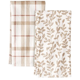 Miss Adola 2pcs 150GSM Flour Sack Kitchen Towels, Botanical Floral
