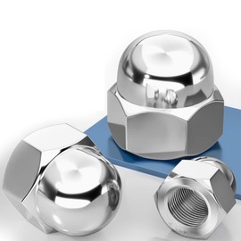 WUHUOOH 3/8-16" Acorn Cap Nuts, Acorn Nut Stainless Steel 18-8(304), 10Pcs-Pack