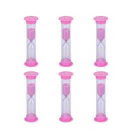 I-MART Toothbrush Timer, 6 Pack 2 Minute Sand Timer for Brushing Teeth, Games, Study, Classroom, Cooking & Time Management, Pink