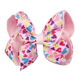 Valentine’s Day Hair Clips Hair Bow for Girls Hair Accessories TSFJ10 (4'' Bow Colorful)