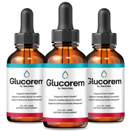 (3 Pack) Glucorem – Daily Liquid Drops with Premium Plant-Based Formula to Support Balanced Levels, Circulatory Health & Natural Flow | Clean, Gentle and Easy-to-Use Gluco Rem Droppers (90 Servings)