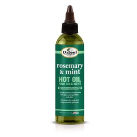 Difeel Tratamiento capilar de aceite caliente de romero y menta con biotina 8 oz. - Tratamiento de aceite caliente para cabello seco y dañado hecho con aceite de romero natural para el crecimiento del cabello