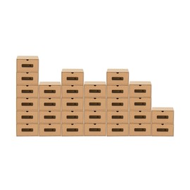 BigDean Box Set of 30 with Viewing Window + Drawer - Cardboard Box Made of Kraft Paper - Shoe Box Toy Box Storage for Accessories & Accessories