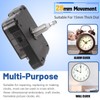 Glarks 12pcs 28MM Black High Torque Long Shaft Clock Movement