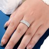 Newshe Jewellery Moissanite Wide Wedding Bands for Women 925 Sterling
