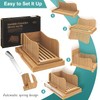 Bamboo Bread Slicer with Serrated Knife, Adjustable Bread Slicer Guide