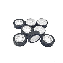 8PCS Toy Car Wheels 30mm Rubber Tire for Remote Control Car RC Car DIY Model Accerssories(2X30MM)