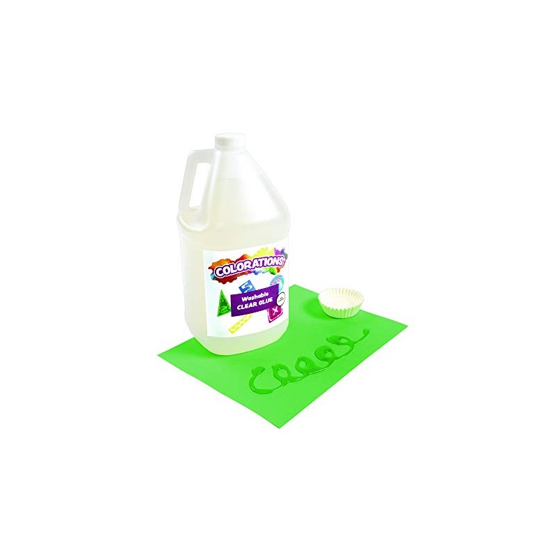 Colorations White & Clear Liquid Glue, 1 Gallon of Each