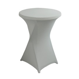 iEventStar 30 inches 32'' Highboy Cocktail Round Stretch Spandex Fitted Table Cover High Top Square Corners Tablecloth (30'' - 32'' Dia x 42'', Light Gray)