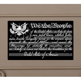 American Flag Preamble Constitution Gadsden 1776 We The People Weathered Vinyl Sticker Decal (2"x3.5" Two Pack)