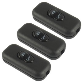 EPLZON Inline Cord Switch Line Cord Button Switches, AC 250V 6A On-Off Lamp Control Appliance Switch Rocker for Table Lamp Bedroom Desk LED Lights (Pack of 3pcs,Black)