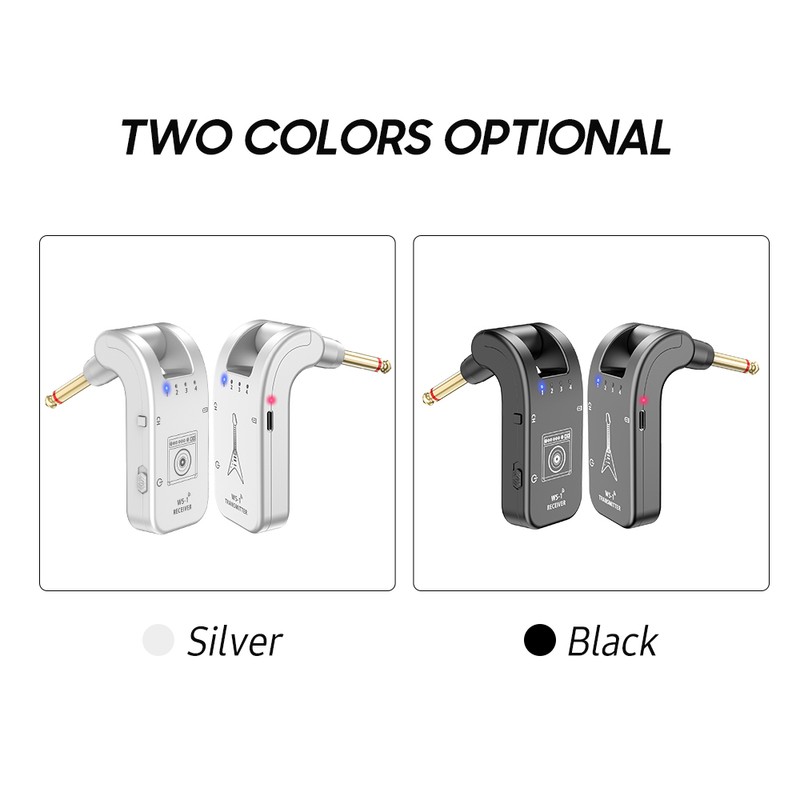 WS-1 2.4GHz Wireless Guitar System Rechargeable Audio Transmitter and Receiver